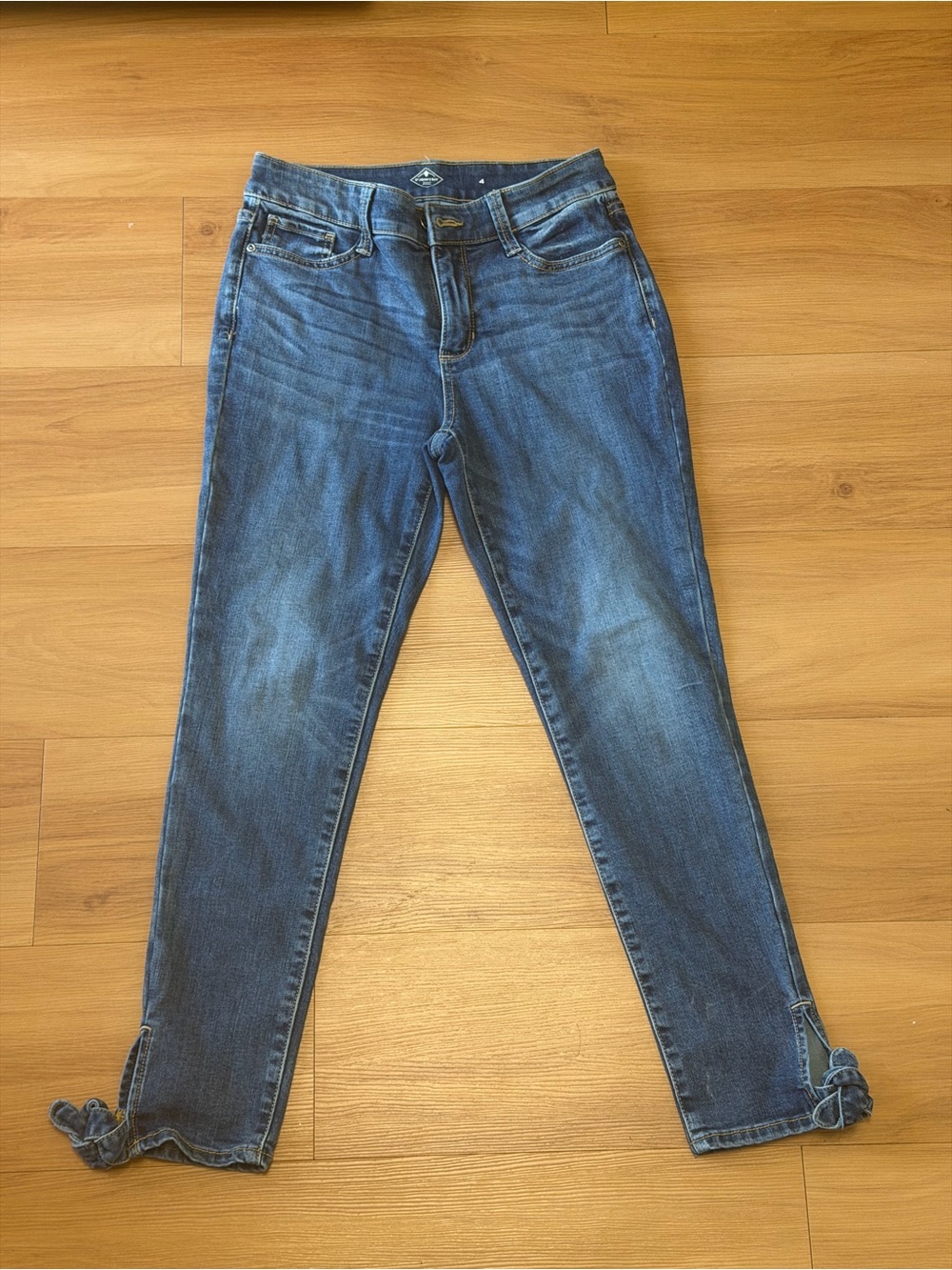 St. John's Bay Blue Skinny Jeans with Ankle Ties